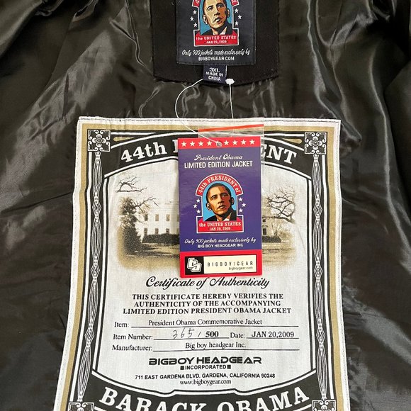 NWT BIG BOY PRESIDENT BARACK OBAMA JACKET LIMITED EDITION - Picture 3 of 3